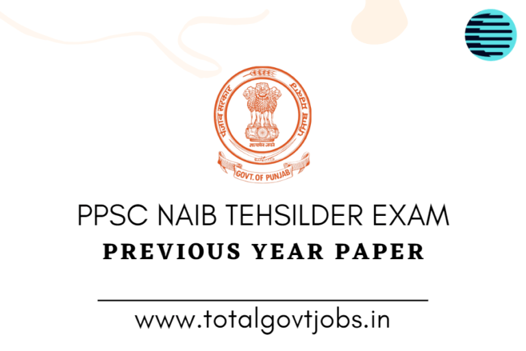 PPSC Naib Tehsildar Previous Year Paper PDF