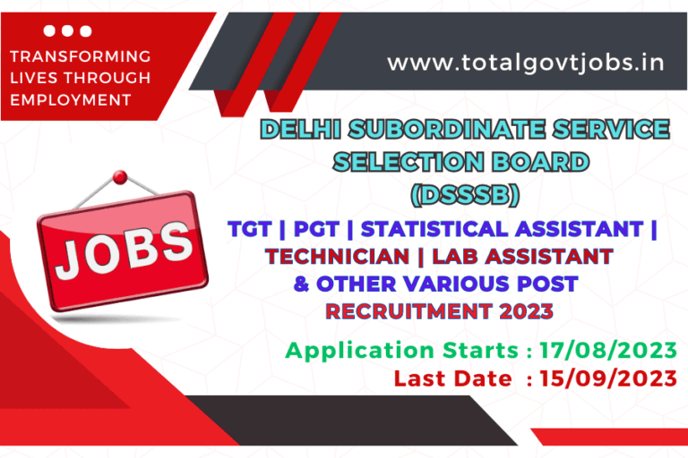 Delhi Subordinate Service Selection Board Recruitment 2023 / Sarkari Naukri In Delhi Teacher