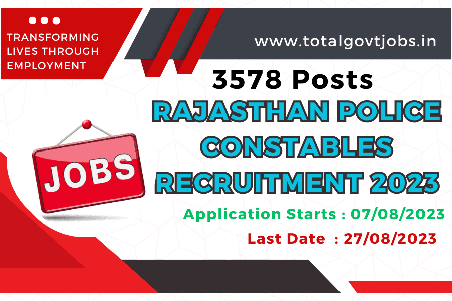 Rajasthan Police Constables Recruitment 2023 Govt Driver Jobs 2023 Police Naukri Ki Jankari
