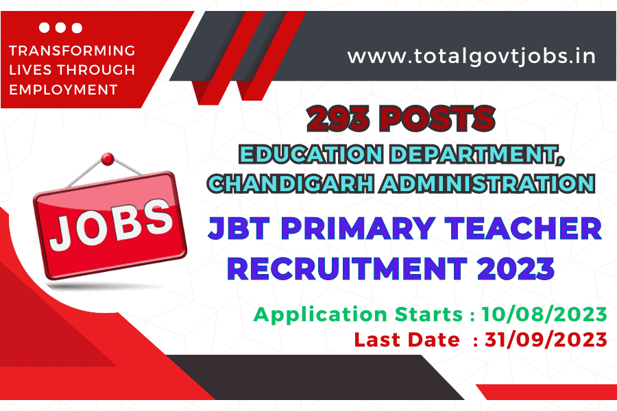 Chandigarh JBT Primary Teacher Recruitment 2023 / Chandigarh JBT Teacher News / Chandigarh JBT Teacher Previous Question Paper