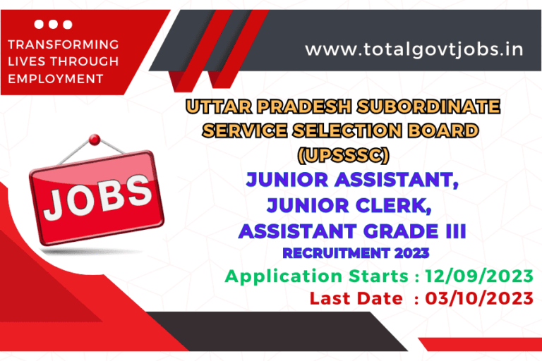 UPSSSC Junior Assistant, Junior Clerk and Assistant Grade III Recruitment 2023 UPSSSC Jobs in UP UPSSSC Jobs List With Salary