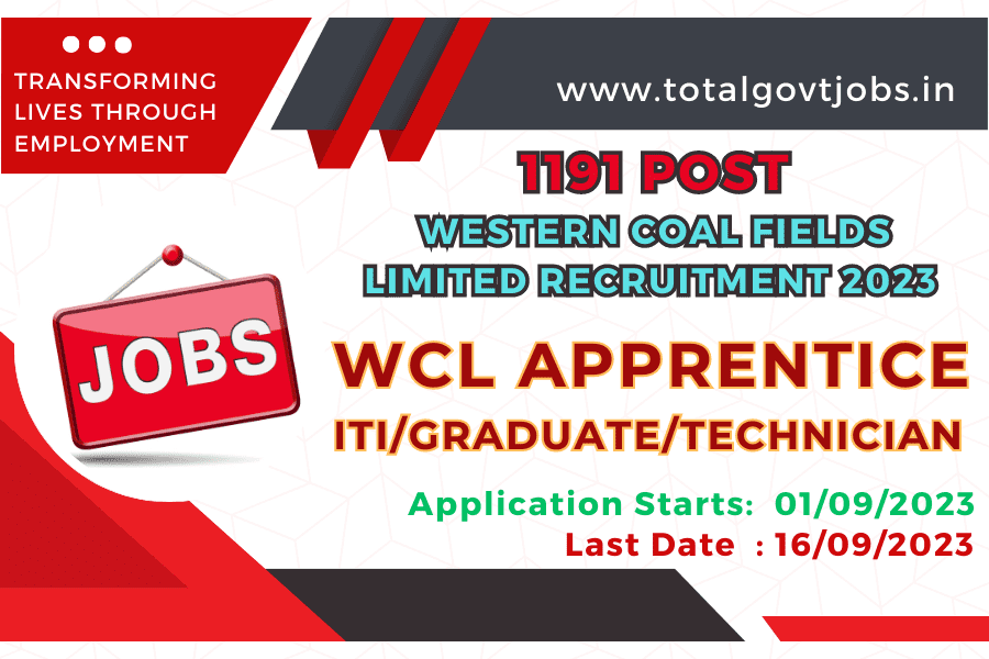 Western Coal Fields Limited /WCL Recruitment 2023 / WCL Vacancy / ITI Government Job / ITI Pass Jobs salary