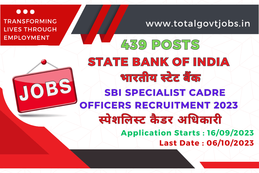 SBI Specialist Cadre Officers Recruitment 2023 / SBI Specialist Officer Recruitment Online Application / Specialist Cadre Officers In State Bank Of India Syllabus
