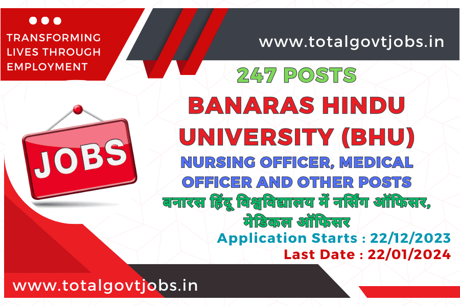 Banaras Hindu University Recruitment for Nursing Officer, Medical Officer And Other Posts / BHU Nursing Officer Recruitment 2023 / BHU Nursing Officer Vacancy 2023