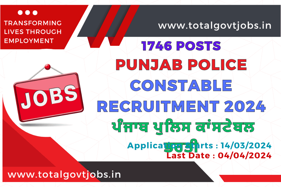 Punjab Police Constable Recruitment 2024 / Punjab Police Recruitment 2024 Apply Online Date / Punjab Police Vacancy 2024 / Punjab Police Constable Exam Date 2024 / Punjab Police Admit Card 2024